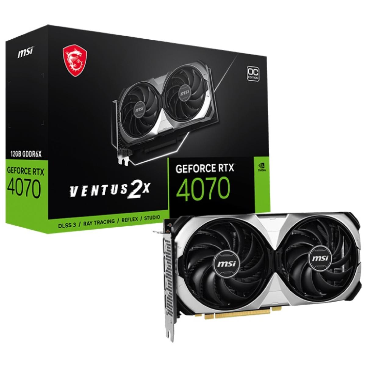MSI GeForce RTX 4070 VENTUS 2X 12GB OC GDDR6X - Graphics Card MSI GeForce RTX 4070 VENTUS 2X 12GB OC GDDR6X - Graphics Card